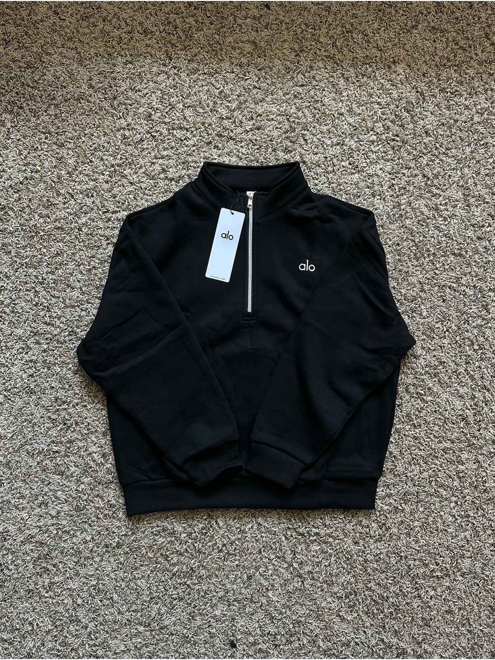 ALO Yoga Men’s Black Half-Zip Sweatshirt